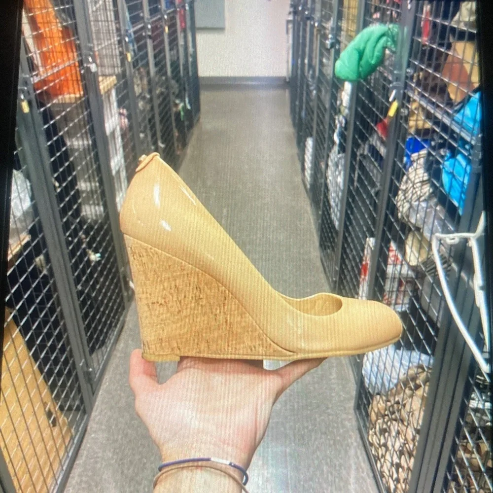Weitzman cork and leather wedge summer shoes - Picture 8 of 10